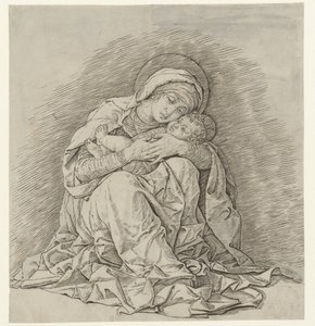 Siedząca Maryja z Dzieciątkiem autorstwa Andrea Mantegna