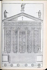 Elewacja świątyni w Nimes, ilustracja z faksymile 