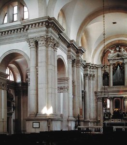 Widok wnętrza nawy głównej, 1566-80 autorstwa Andrea Palladio
