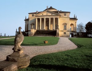 Architektura renesansowa: widok willi Capra zwanej Rotonda stworzonej przez architekta Andrea di Pietro dalla Gondola zwana Andrea Palladio (1508-1580) 1566 Vicense (Vicenza) Włochy