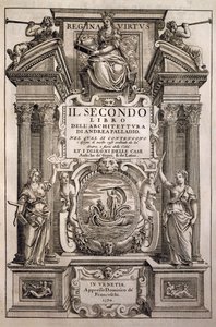 Strona tytułowa czterech ksiąg architektury, Księga II autorstwa Andrea Palladio