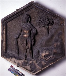 Kain i Abel, sześciokątna dekoracyjna płytka reliefowa z serii ilustrującej epizody z Księgi Rodzaju, prawdopodobnie według projektów Giotta (ok. 1266-1337) ok. 1334-48 (marmur) autorstwa Andrea Pisano