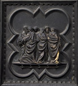 Transport ciała św. Jana Chrzciciela, dziewiętnasty panel południowych drzwi baptysterium San Giovanni, 1336 (brąz)
