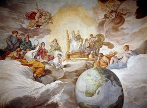 Alegoria Boskiej Wiedzy. Fresk Andrea Sacchi (1599-1661) 1629-1633 Palazzo Barberini, Narodowa Galeria Sztuki Starożytnej Rzym