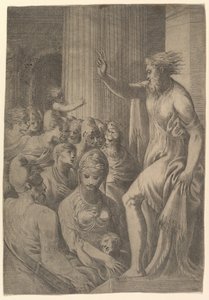 Głoszenie św. Pawła w Atenach, ca. 1548-53. autorstwa Andrea Schiavone