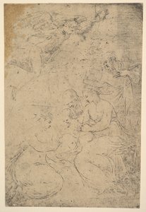 Mistyczne zaślubiny św. Katarzyny, ca. 1550. autorstwa Andrea Schiavone