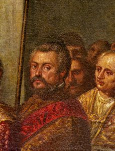 Senator wenecki, fragment króla Francji Henryka III odwiedzającego Wenecję w 1574 r., z Pokoju Czterech Drzwi (detal z 71525)