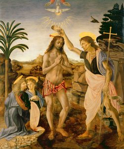 Chrzest Chrystusa przez Jana Chrzciciela, c.1475 autorstwa Andrea and Vinci Verrocchio