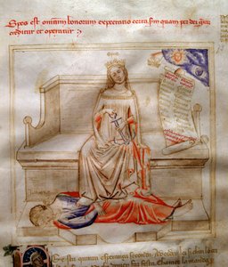 Alegorie wiary w „Pieśni o cnotach i naukach” Bartolomeo di Bartoli. Akwarela Andrei di Bartoli (czynna w latach 1358-1368) (ms. 599, k. 5