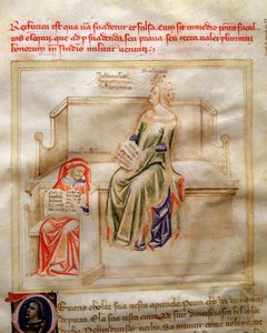Alegorie retoryki w „Pieśni o cnotach i naukach” Bartolomeo di Bartoli. Akwarela autorstwa Andrei di Bartoli (aktywna między 1358 a 1368) (ms. 599, f