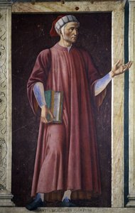 Dante Alighieri z serii słynnych mężczyzn i kobiet Villa Carducci, ok. 1450 (fresk ułożony na płótnie) autorstwa Andrea del Castagno