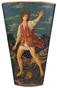 Dawid z głową Goliata, ok. 1450-55 (tempera na skórze na drewnie) autorstwa Andrea del Castagno