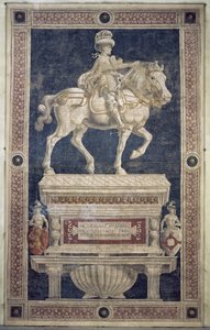 Pomnik konny Niccolo Marucci da Tolentino (zm.1435), 1456 (fresk) autorstwa Andrea del Castagno