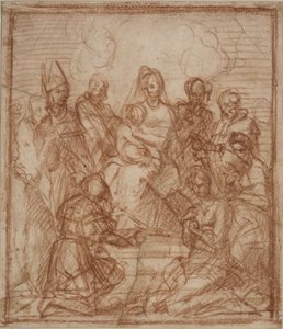 Madonna na tronie z Dzieciątkiem i ośmioma świętymi Studium kompozycji, 1528 autorstwa Andrea del Sarto