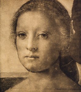 Głowa młodej kobiety, rys. Andrea del Sarto. Gabinet Rysunków i Grafiki, Galeria Uffizi, Florencja autorstwa Andrea del Sarto
