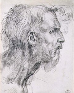 Głowa apostoła, studium do fresku „Ostatnia Wieczerza” w klasztorze San Salvi we Florencji, ok. 1520-25 (węgiel) autorstwa Andrea del Sarto