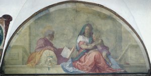 Luneta ukazująca Madonnę del Sacco autorstwa Andrei del Sarto (1486-1530), fresk autorstwa Andrea del Sarto
