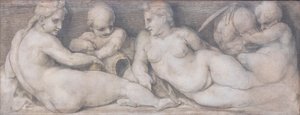 Scena z postaciami w stylu klasycznym autorstwa Andrea del Sarto