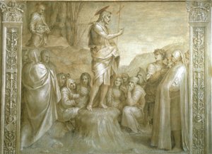 Historie św Jana autorstwa Andrei del Sarto (1486-1530), fresk, Detal, Klasztor Scalzo, Florencja autorstwa Andrea del Sarto