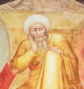 Triumf św. Tomasza z Akwinu, fragment figury pod tronem, z kaplicy hiszpańskiej, ok. 1365 (fresk)