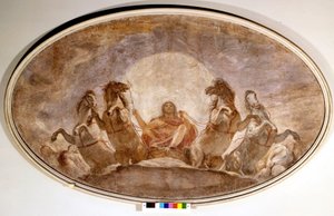 Rydwan Apolla. Andrea Appiani (1754-1817). Obraz. Pinakoteka Brera. Mediolan autorstwa Andrea the Elder Appiani