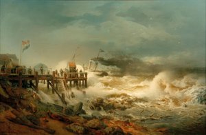 Wyjazd parowca autorstwa Andreas Achenbach