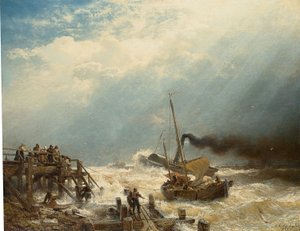 Port w Ostendzie. 1858 Port Ostenda autorstwa Andreas Achenbach