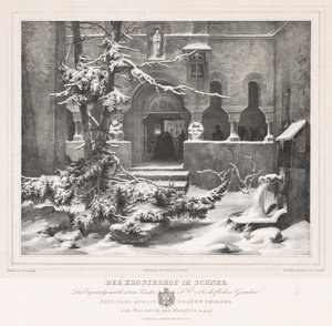 Cmentarz ze śniegiem, ok. godz. 1835. autorstwa Andreas Borum