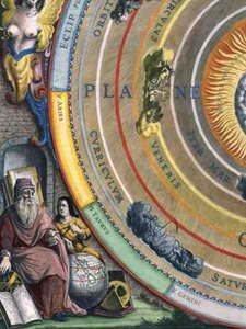 Astronom, szczegół z mapy planet, z „Atlas Niebiańskiego, czyli Harmonia Wszechświata” (Atlas coelestis seu harmonia macrocosmica) wyd. Joannes Janssonius, Amsterdam autorstwa Andreas Cellarius