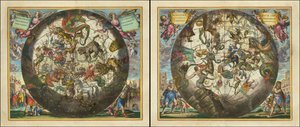 Haemisphaerium Stellatum Boreale Cum Aequali Sphaerarum Proportione - Haemisphaerium Stellatum Australe Cum Aequali Sphaerarum Proportione autorstwa Andreas Cellarius
