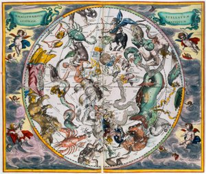 Mapa niebiańskiej półkuli południowej, 1660-1661