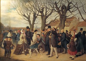 Promenada na murach obronnych Kopenhagi w wiosenny wieczór świąteczny autorstwa Andreas Herman Hunæus