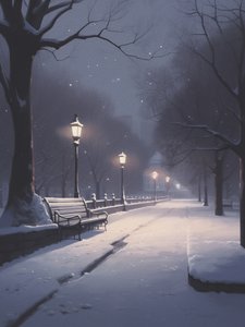 Zimowa, śnieżna noc