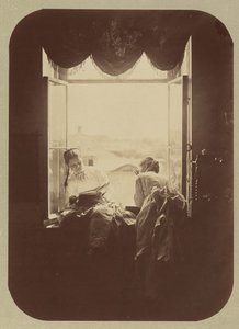[Dwie młode kobiety przy oknie] 1870. autorstwa Andrei Osipovich Karelin