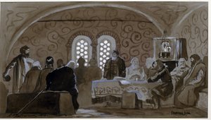 Duma w czasach Bojarzy (Bojarzy, Bojarzy) (Bojar Duma). Rada Doradcza Książąt Rusi Kijowskiej (Rusi) w czasach cara Rosji Michała I (1596-1645). Dzieło Andrieja Pietrowicza Riabuszkina (Riaboutchkine) (1861-1904), akwa