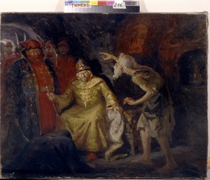 Car Iwan IV Groźny (1530-1584). Peinture de Andrei Petrovich Riabushkin (Riaboutchkine) (1861-1904), olej na płótnie autorstwa Andrei Petrovich Ryabushkin