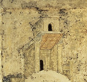 Szczegół Trójcy Świętej, lata 20. XIV w. (tempera na desce) (szczegół) (zob. 39517) autorstwa Andrei Rublev