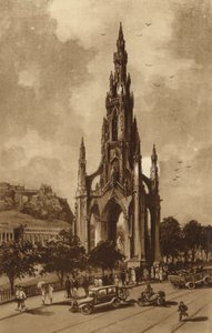 Edynburg: Pomnik Scotta, Princes Streek (lito)