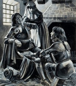 Król Henryk VI po bitwie pod St Albans 22 maja 1455 roku (gwasz na papierze)