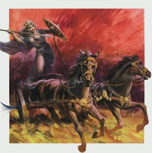 Królowa Boadicea (zm. ok. 60 r. n.e.) (gwasz na papierze)
