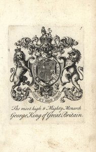 Herb i herb najwyższego i najpotężniejszego monarchy króla Jerzego I Wielkiej Brytanii