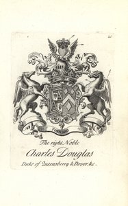Herb i herb prawego szlachcica Charlesa Douglasa, 3. księcia Queensberry i Dover autorstwa Andrew Johnston