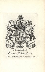 Herb i herb prawego szlachcica Jamesa Hamiltona, 5. księcia Hamiltona i Brandona autorstwa Andrew Johnston