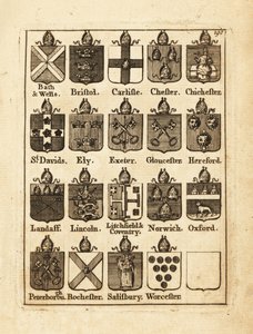 Herb biskupów Bath & Wells, Bristolu, Carlisle, Chester, Chichester itp. autorstwa Andrew Johnston
