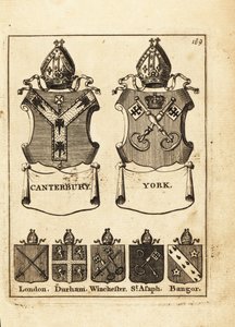 Herb biskupów Canterbury, Yorku, Londynu, Durham, Winchester, St autorstwa Andrew Johnston