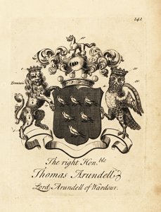 Herb szanowanego Thomasa Arundella, Lorda Arundella z Wardour, 7. Barona Arundella z Wardour autorstwa Andrew Johnston