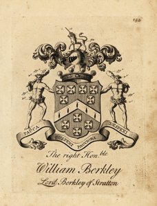 Herb Wielmożnego Williama Berkley, Lord Berkley of Stratton, 4. Baron Berkeley of Stratton, zmarł 1741 autorstwa Andrew Johnston