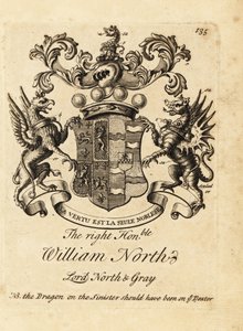 Herb prawego honoru Williama Northa, Lorda Northa i Graya, 6th Baron North, 2nd Baron Gray autorstwa Andrew Johnston