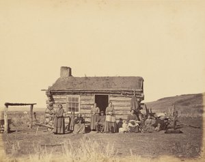 Płyta 48. Rodzina mormonów, Dolina Wielkiego Jeziora Słonego, 1869 r. (zdjęcie) autorstwa Andrew Joseph Russell