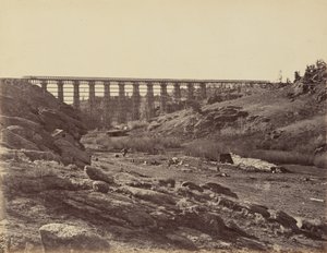 Płyta 7. Most Dale Creek, widok ogólny, 1869 r. (zdjęcie) autorstwa Andrew Joseph Russell